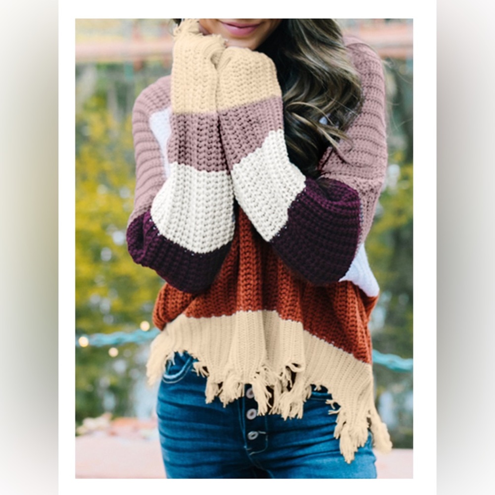 Miracle Color Blocking Slouchy Raglan Sweater - image 2